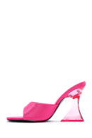 Women's Pink Transparent Heeled Slippers | Derimod