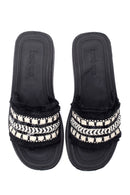 Women's Black Thick Soled Slippers | Derimod