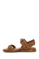 Women's Tan Strap Leather Comfort Sandals | Derimod