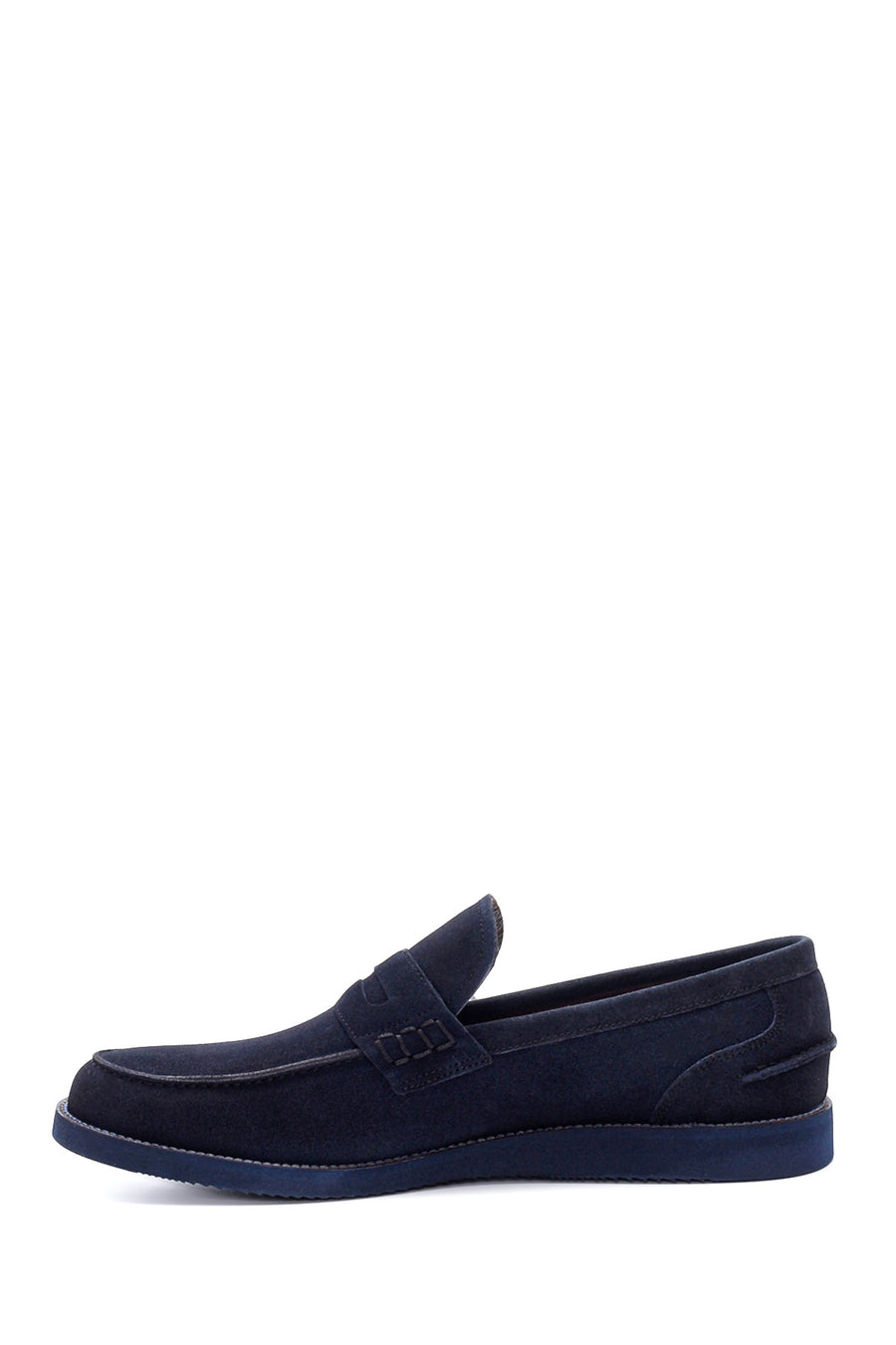 Erkek Lacivert Süet Deri Loafer