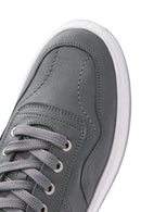 Men's Grey Lace-Up Leather Sneakers | Derimod