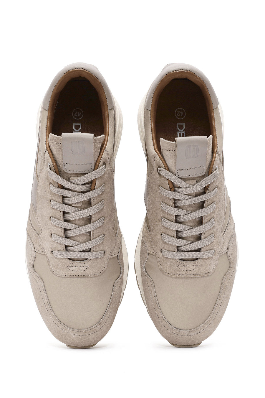 Men's Beige Lace-up Leather Sneaker