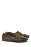 Erkek Haki Deri Süet Casual Loafer | Derimod