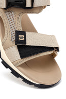 Male Beige Fabric Sandal | Derimod