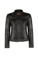 Lesi Woman Black Short Leather Jacket | Derimod