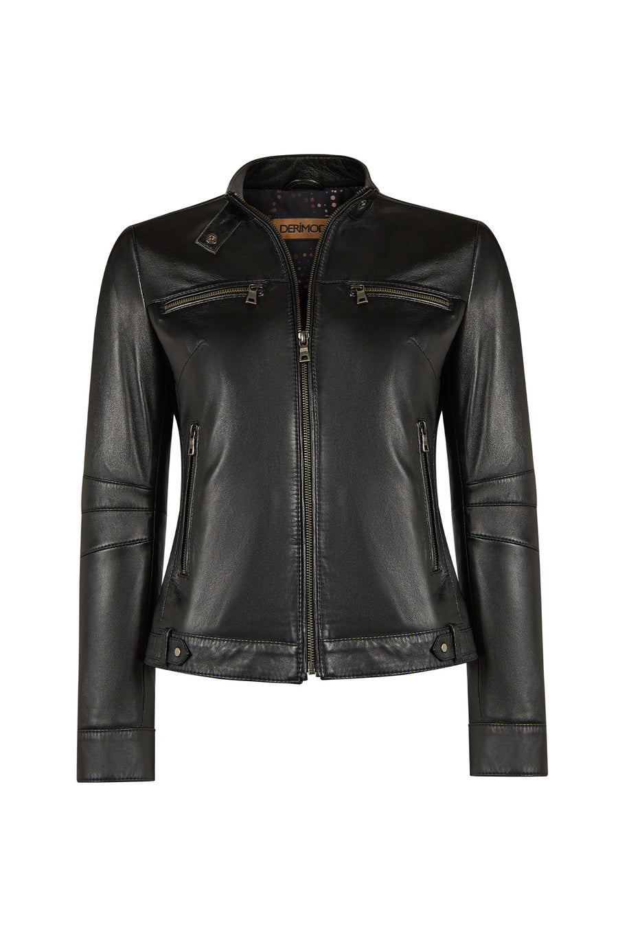 Lesi Woman Black Short Leather Jacket