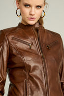 Latinia Women's Leather Jacket | Derimod