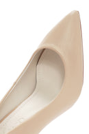 Women's Beige Heeled Leather Stiletto | Derimod