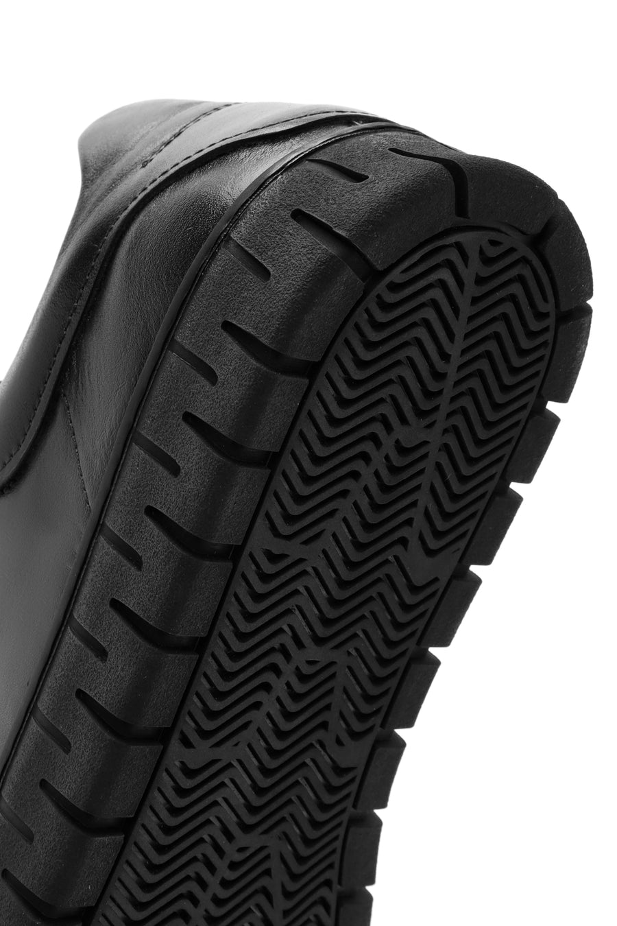 Men's Black Lace-up Leather Sneaker