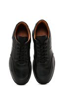 Men's Black Leather Thick Soled Sneaker | Derimod