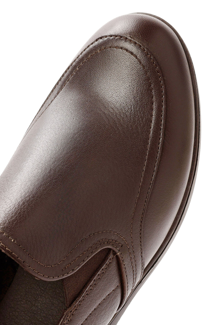 Women's Brown Wedge Heel Leather Comfort Loafer