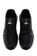 Men's Black Leather Thick Soled Sneaker | Derimod