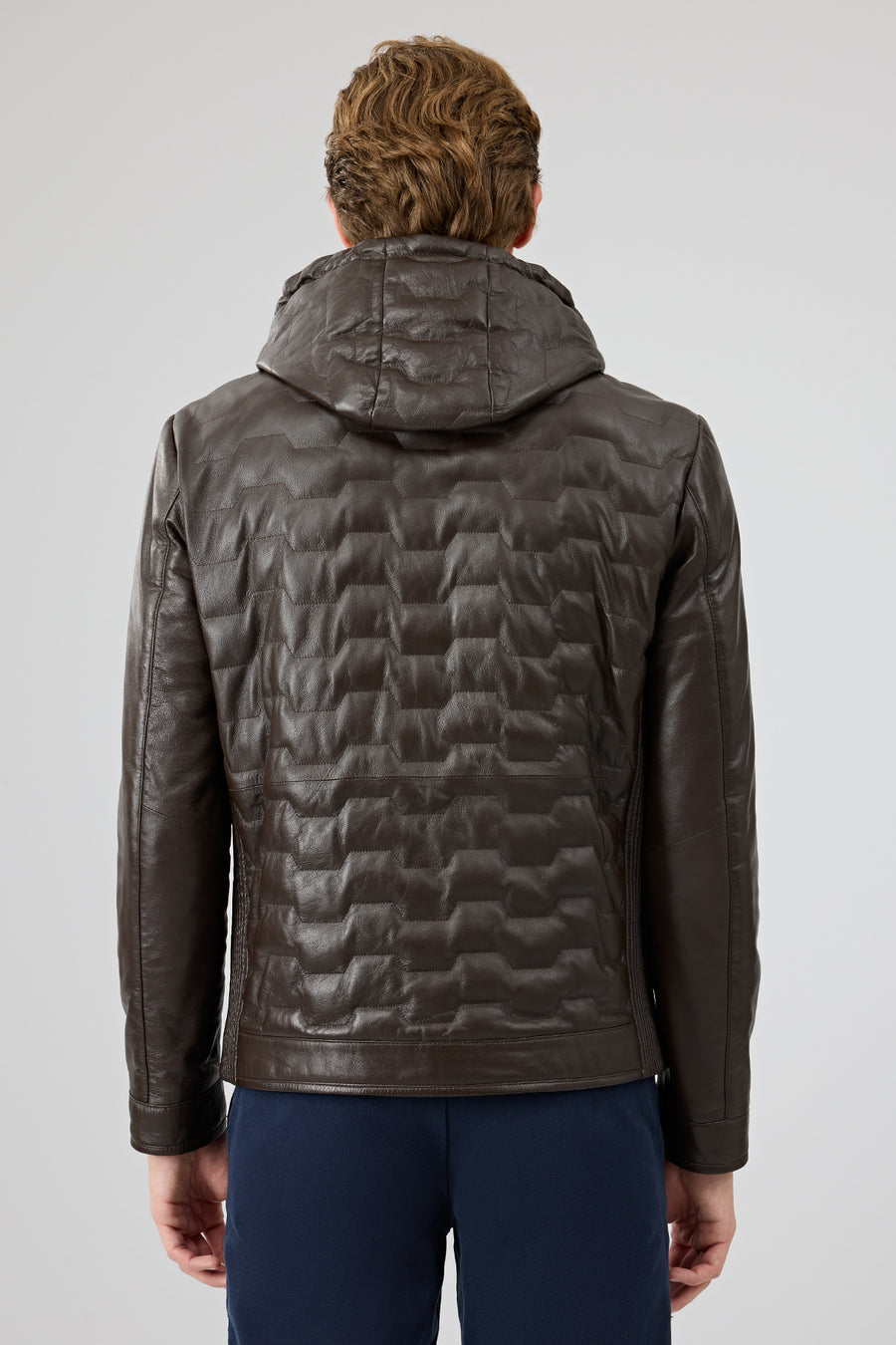 Silva Men's Brown Hooded Leather Jacket