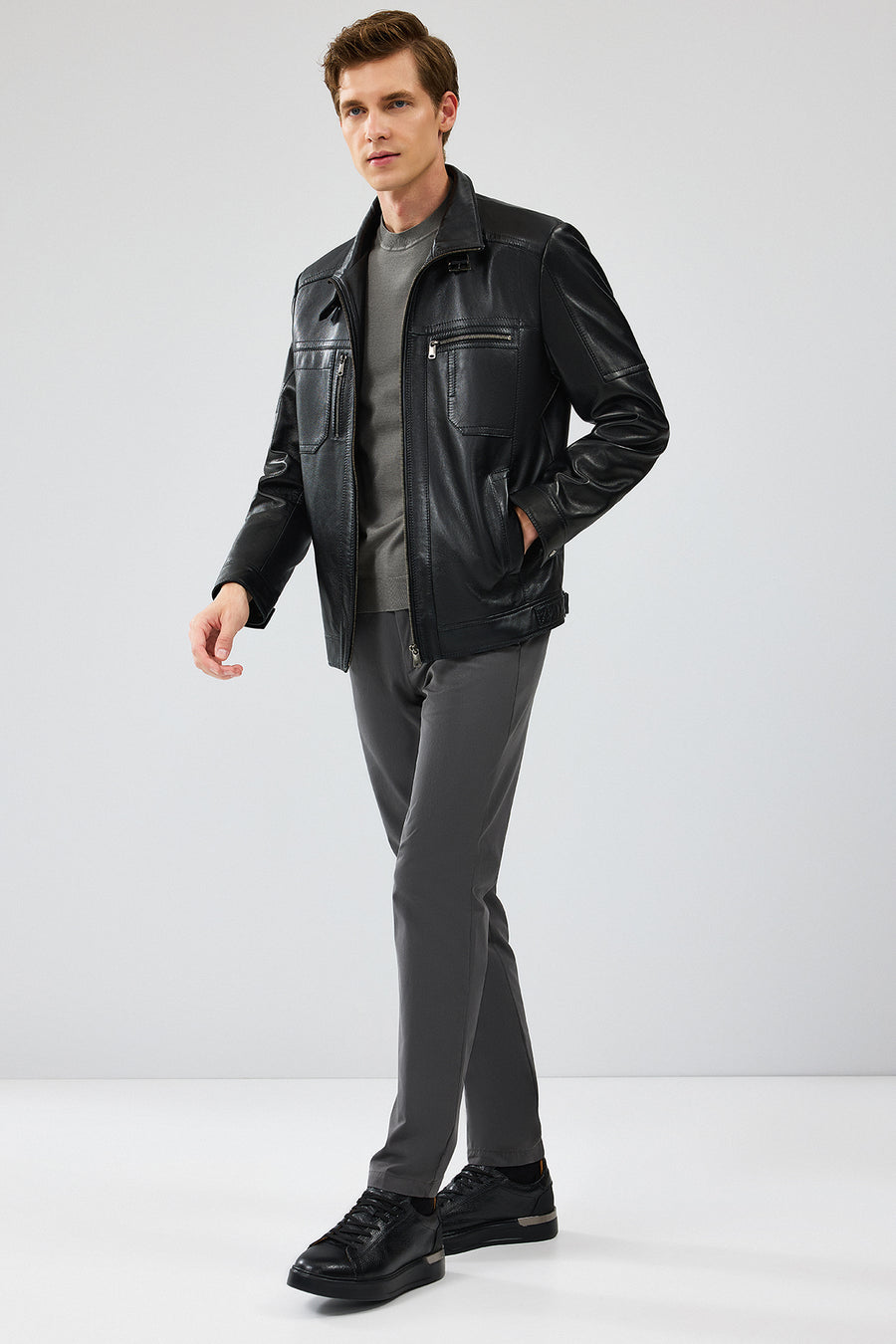 
Muller-X Men's Black Leather Jacket
