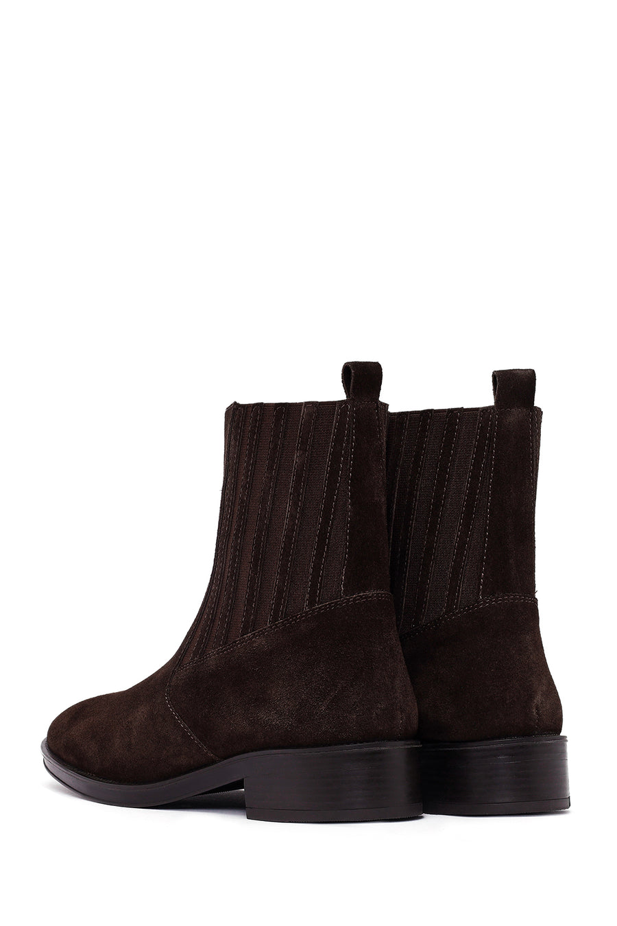 Woman Brown Suede Chelsea Boots