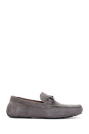 Men's Gray Suede Leather Casual Loafer | Derimod