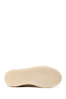 Woman Beige Lace-Up Thick-Soled Suede Leather Sneaker | Derimod