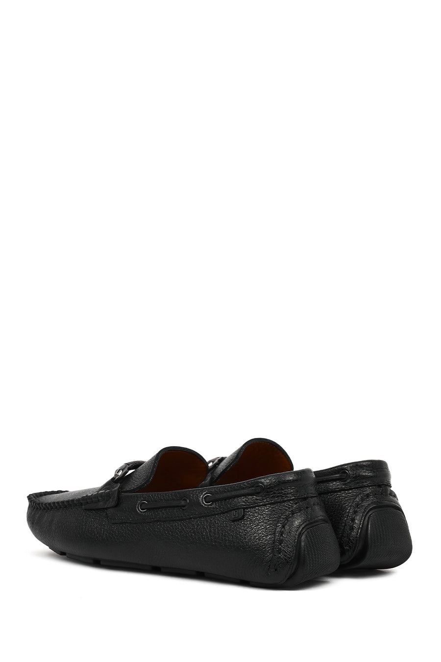 Men's Black Buckle Leather Casual Loafer