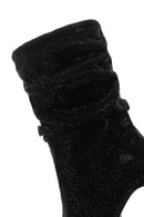 Women's Black Thin Heeled Stone Boots | Derimod