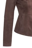 Lucy Woman Gray Double-Sided Leather Suede Jacket | Derimod