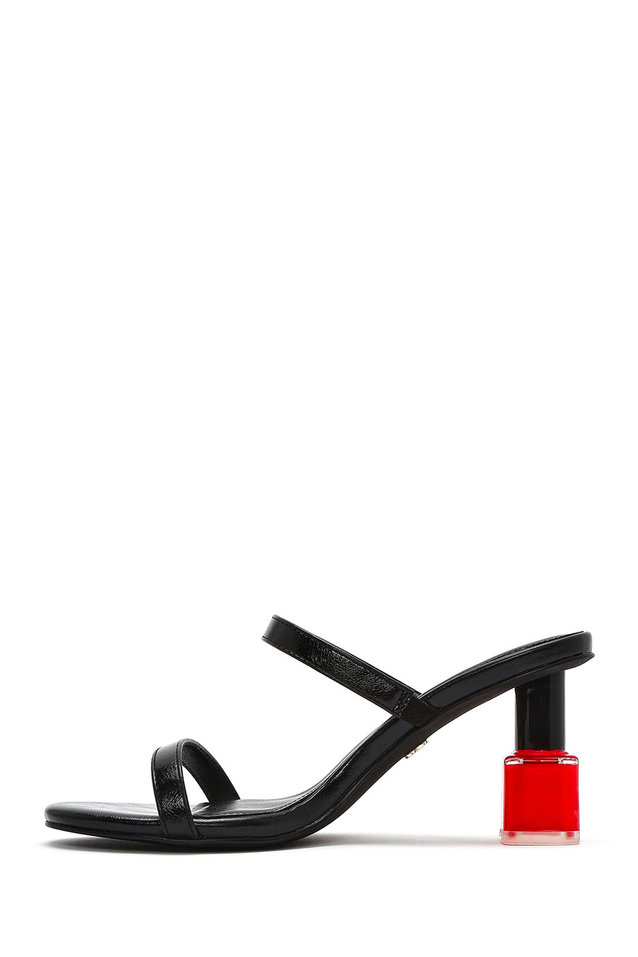 Women's Black Thick Heeled Slippers