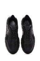 Men's Black Leather Thick Soled Sneaker | Derimod