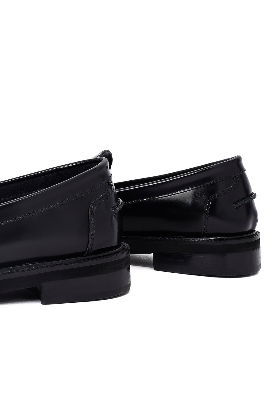 Kadın Siyah Tokalı Deri Maskülen Loafer