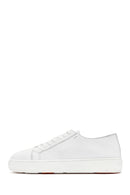 Men's White Lace-up Leather Sneaker | Derimod