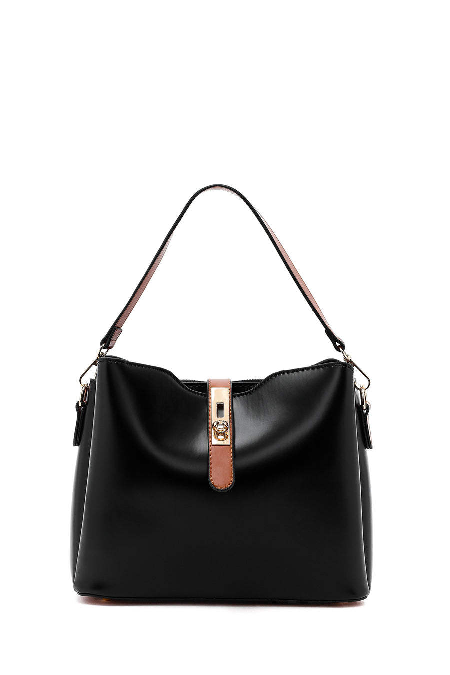 Women's Black Long Strap Classic Handbag