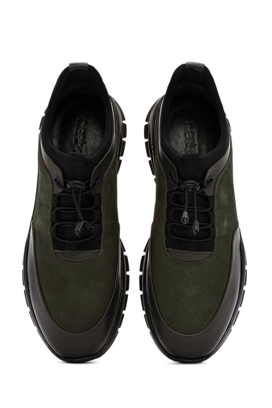 Erkek Yeşil Bağcıklı Nubuk Deri Casual Sneaker