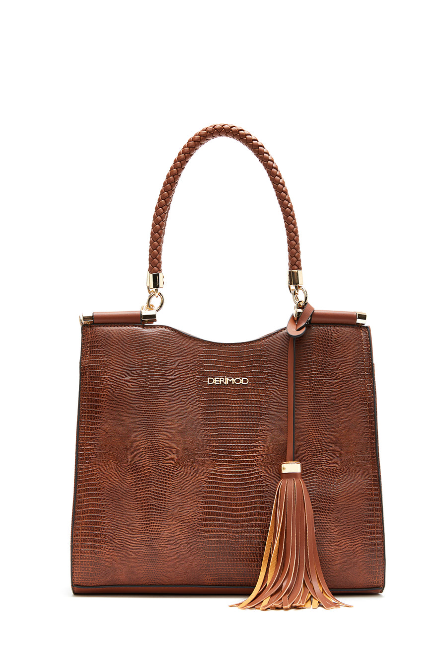 Women's Tan Snakeskin Patterned Shoulder Bag