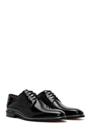 Men's Black Laced Patent Leather Classic Shoes | Derimod