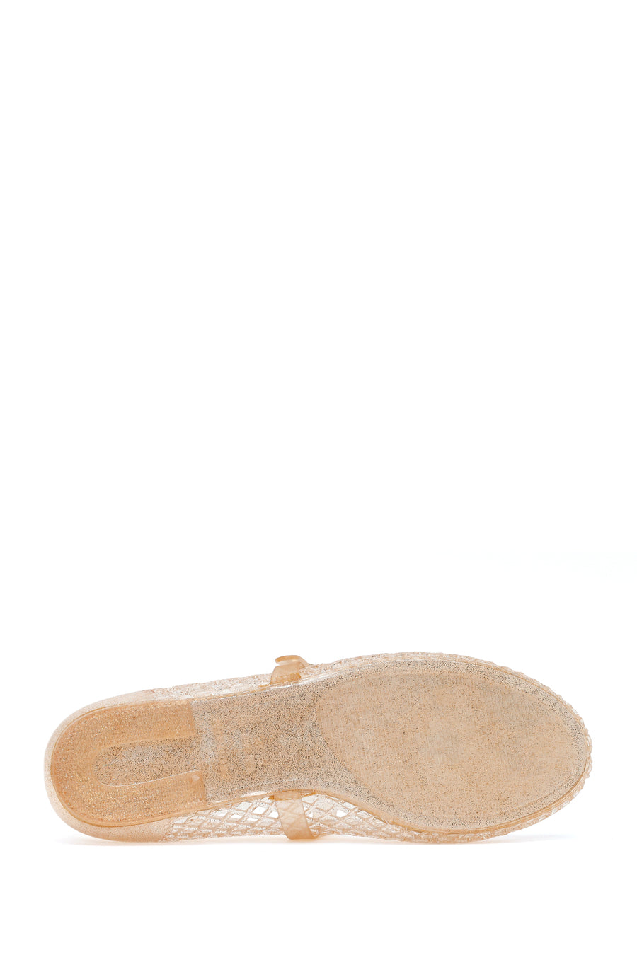 Women's Jelly Ballet Flats with Gold Buckle