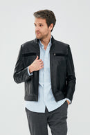 Martin Men's Black Leather Jacket | Derimod