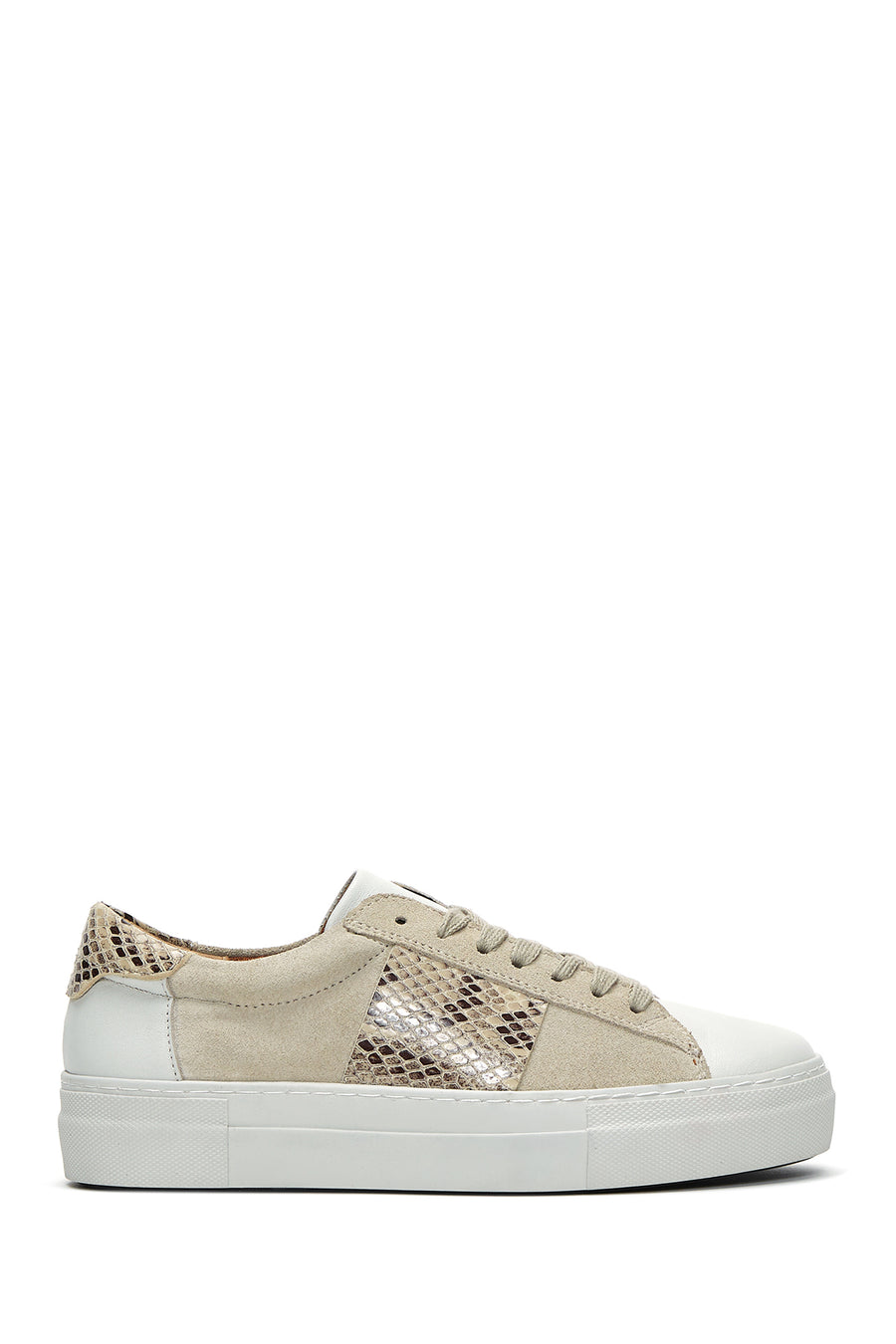 Women's Mink Leather Patterned Sneaker 22WFD370414 | Derimod