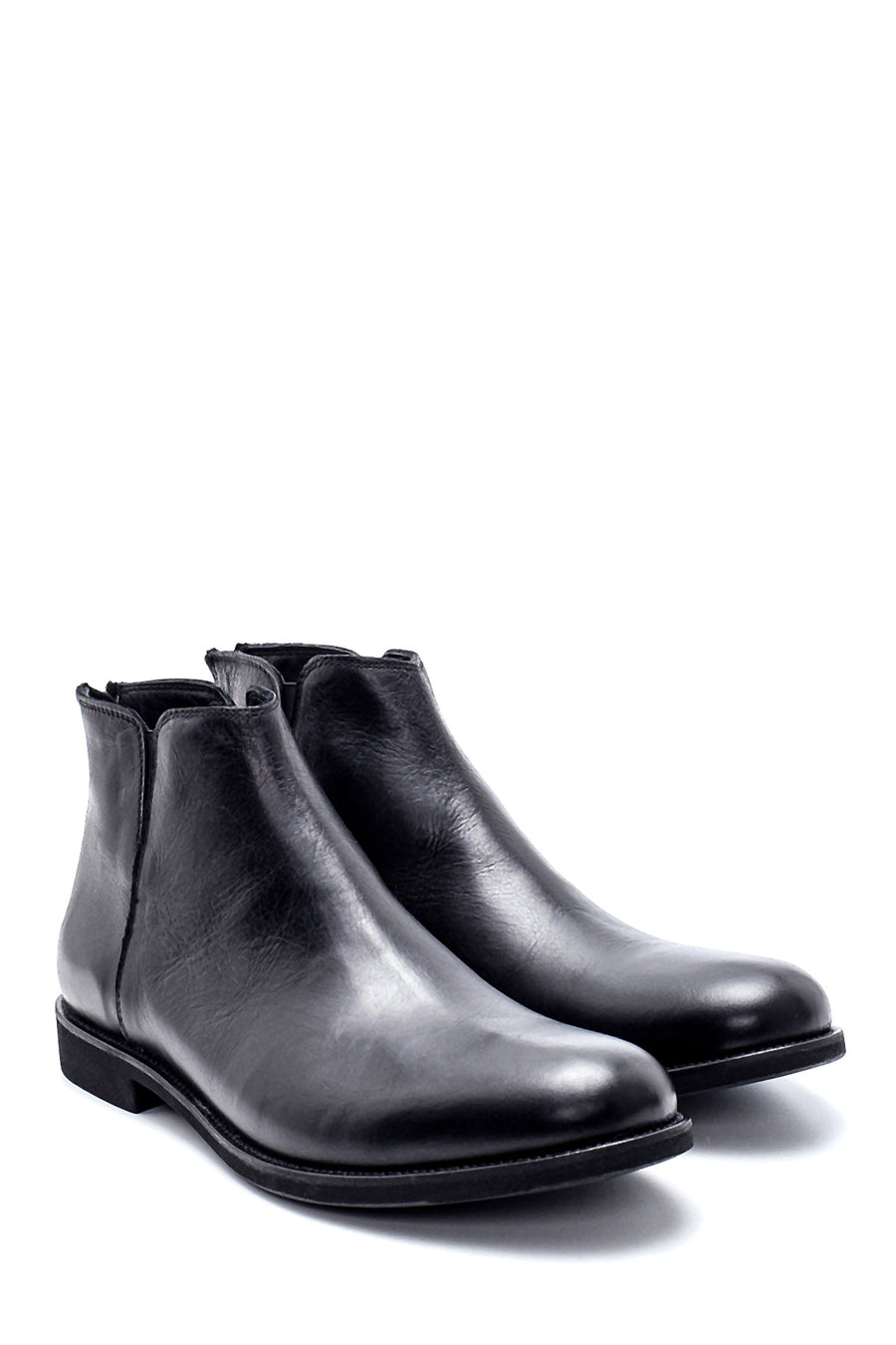 Men's Leather Back Zippered Classic Boots