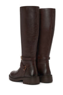 Woman Brown Zip Closure Leather Boots | Derimod