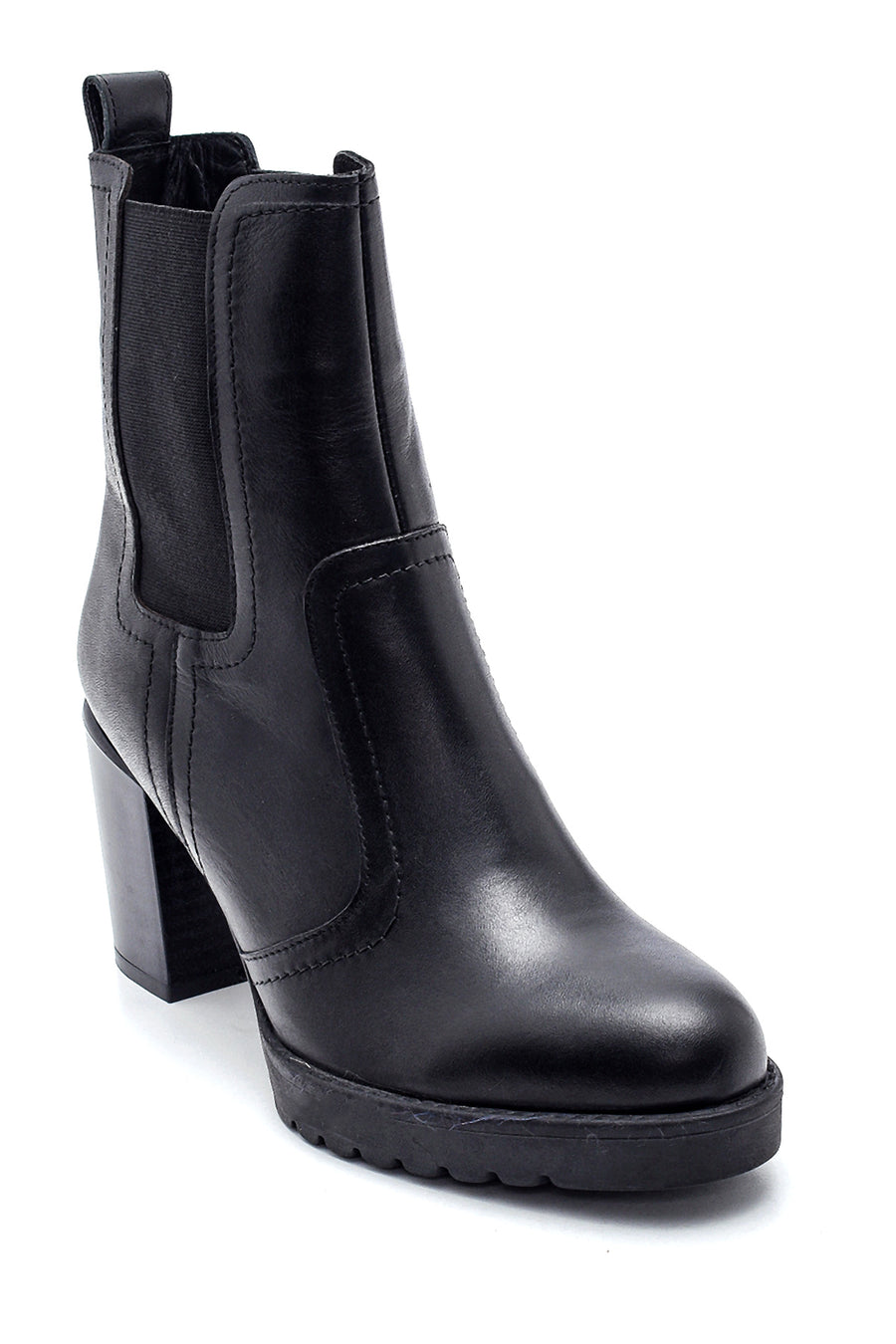 Women's Leather Chelsea Heeled Boots