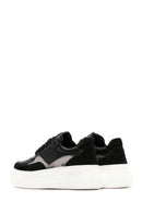 Women's Black Leather Thick Soled Sneaker | Derimod