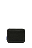 Men's Black Blue Leather Card Holder | Derimod