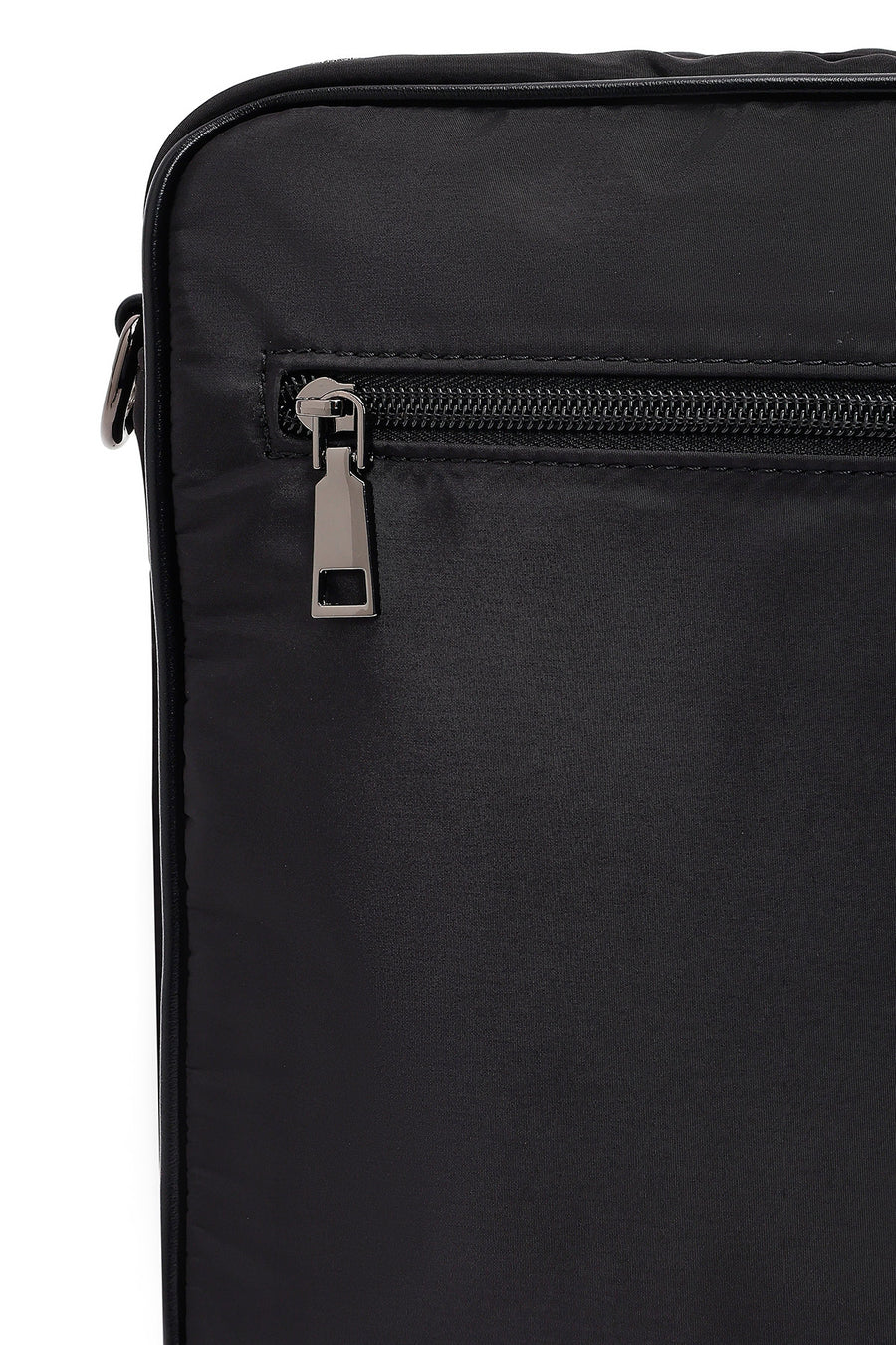 Men's Black Fabric Messenger Bag