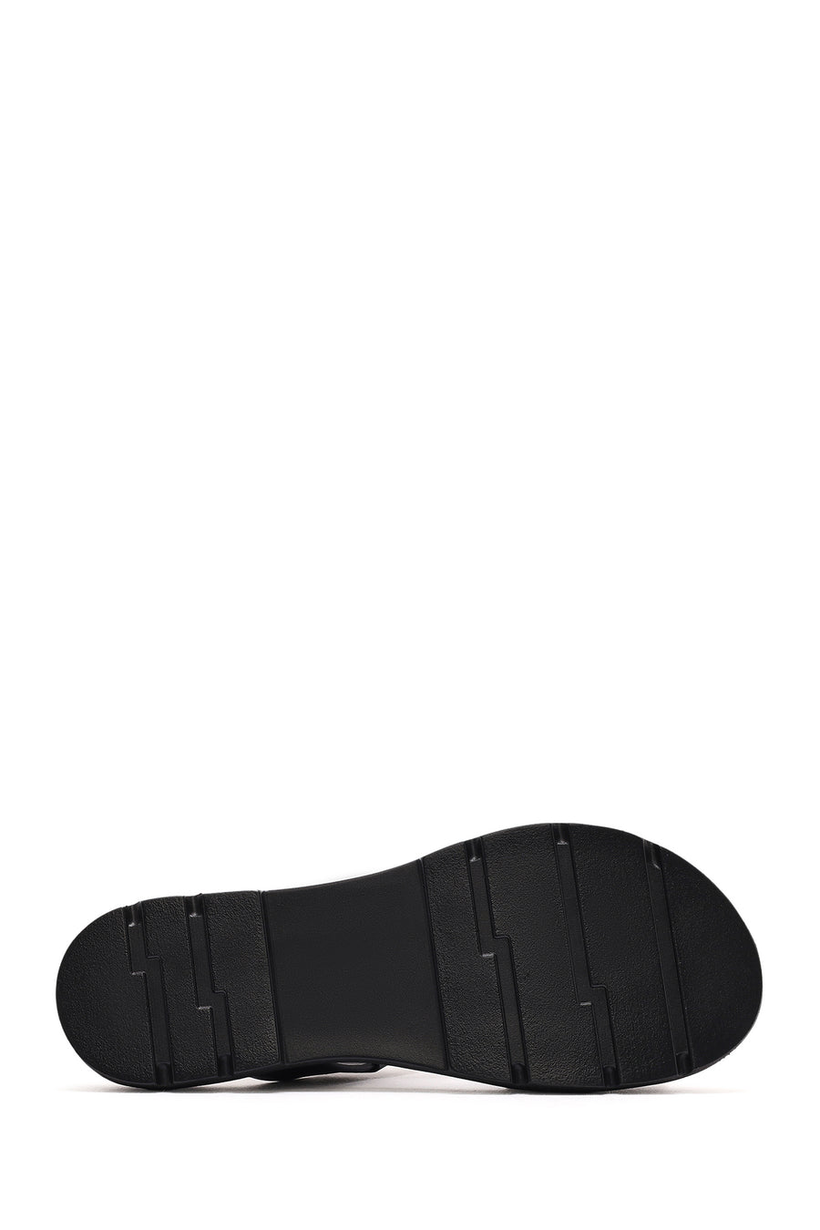 Women's Black Leather Ankle Buckle Sandals