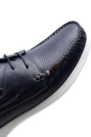 Men's Navy Blue Leather Casual Shoes | Derimod