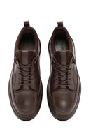 Men's Brown Lace-Up Leather Sneaker | Derimod
