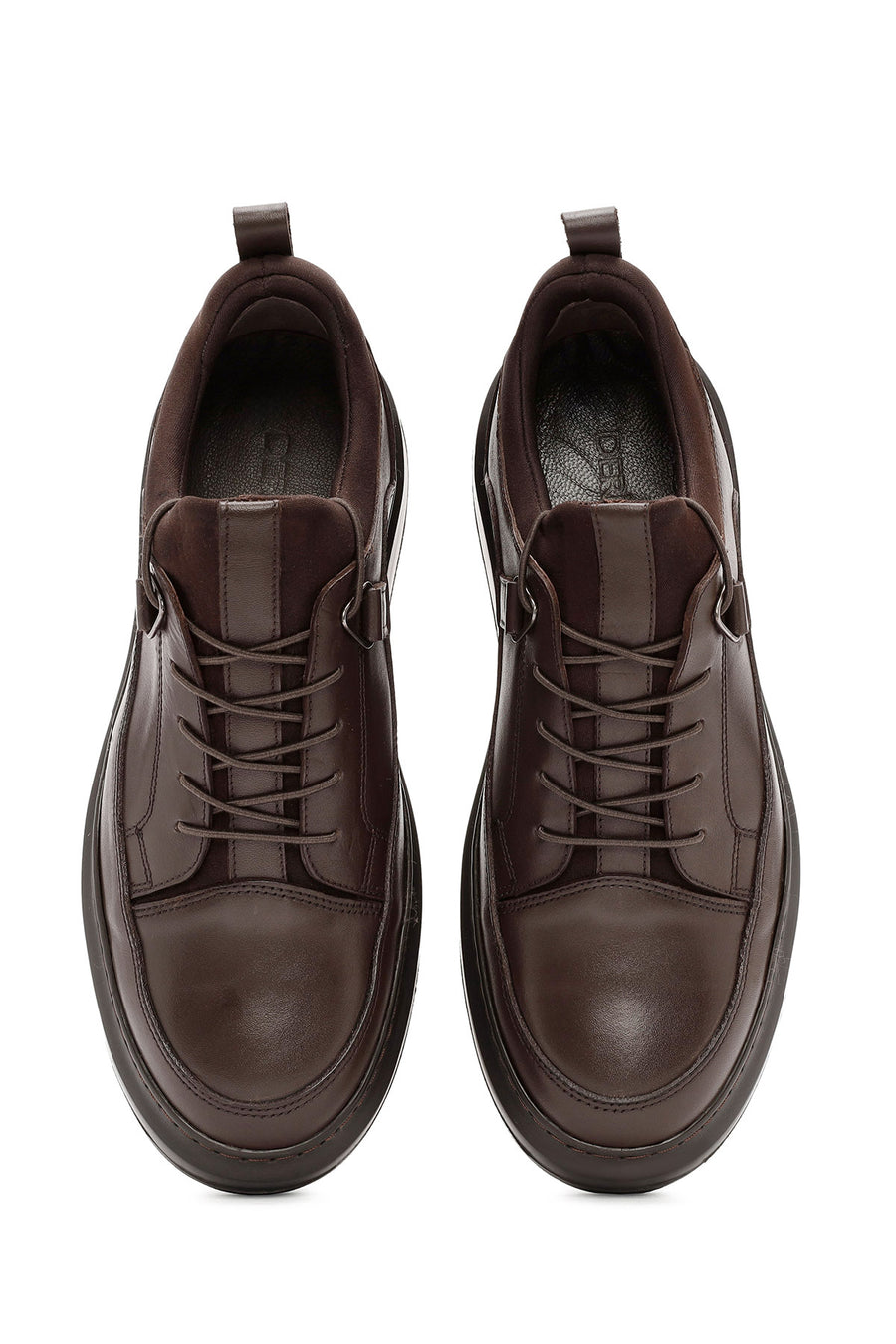 Men's Brown Lace-Up Leather Sneaker