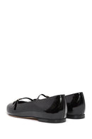 Women's Black Accessory Detailed Patent Leather Ballerinas | Derimod