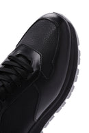 Men's Black Leather Casual Sneaker | Derimod