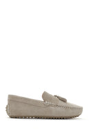 Men's Beige Suede Leather Loafer | Derimod