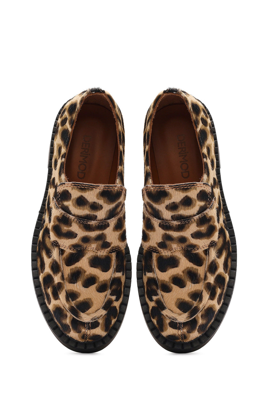 Women's Leopard Leather Masculine Loafer
