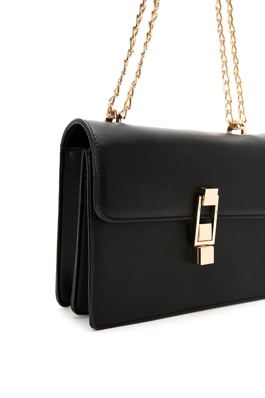 Women's Black Long Chain Strap Crossbody Bag